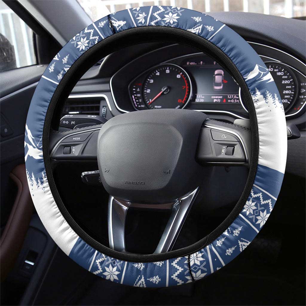 Skiing Life Is Better On Snow Christmas Steering Wheel Cover Xmas Holiday Patterns - Wonder Print Shop