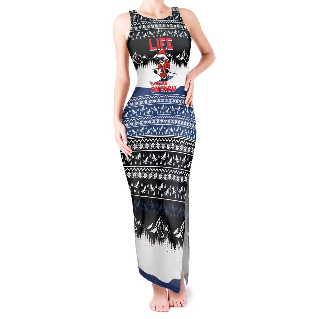 Skiing Life Is Better On Snow Christmas Tank Maxi Dress Xmas Holiday Patterns - Wonder Print Shop
