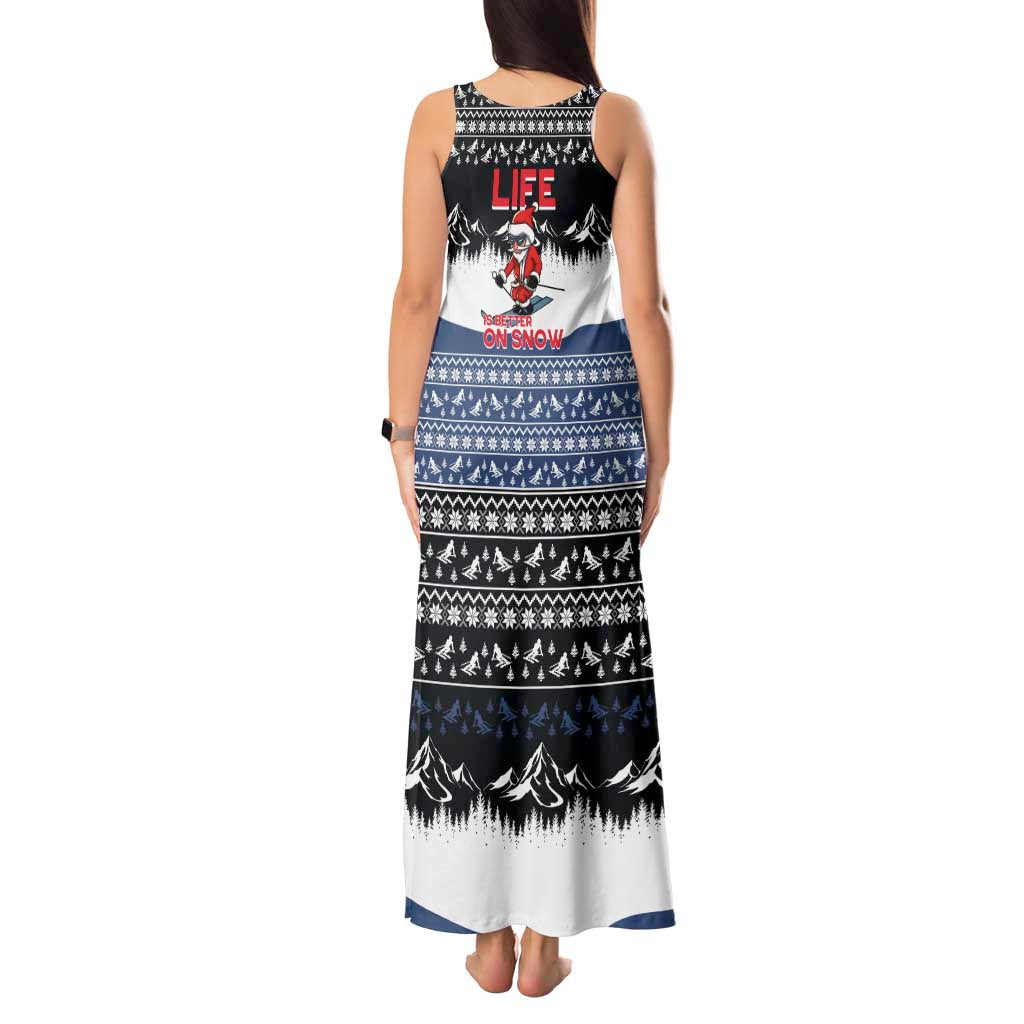 Skiing Life Is Better On Snow Christmas Tank Maxi Dress Xmas Holiday Patterns - Wonder Print Shop