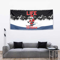 Skiing Life Is Better On Snow Christmas Tapestry Xmas Holiday Patterns - Wonder Print Shop
