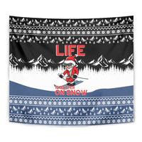Skiing Life Is Better On Snow Christmas Tapestry Xmas Holiday Patterns - Wonder Print Shop