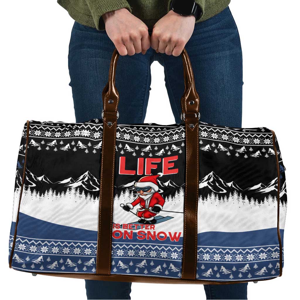 Skiing Life Is Better On Snow Christmas Travel Bag Xmas Holiday Patterns - Wonder Print Shop