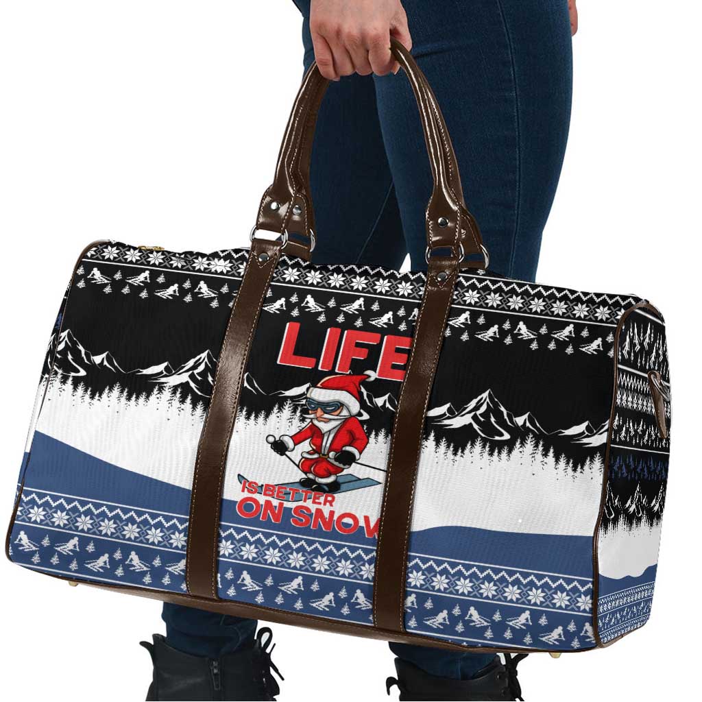 Skiing Life Is Better On Snow Christmas Travel Bag Xmas Holiday Patterns - Wonder Print Shop