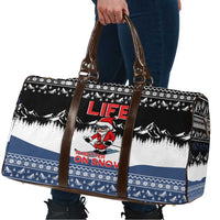 Skiing Life Is Better On Snow Christmas Travel Bag Xmas Holiday Patterns - Wonder Print Shop