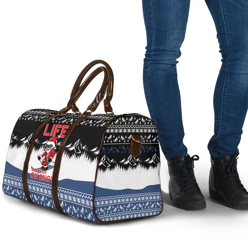 Skiing Life Is Better On Snow Christmas Travel Bag Xmas Holiday Patterns - Wonder Print Shop