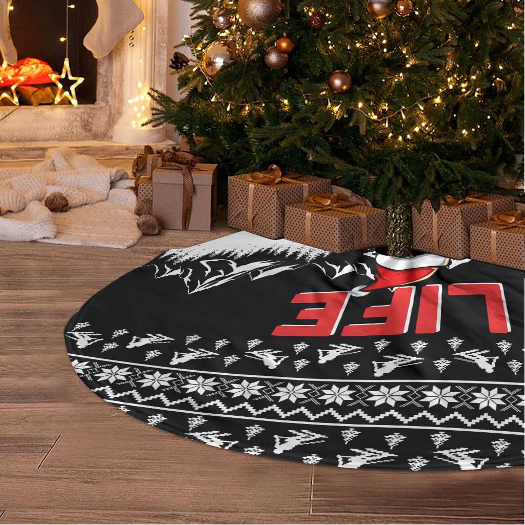 Skiing Life Is Better On Snow Christmas Tree Skirt Xmas Holiday Patterns - Wonder Print Shop