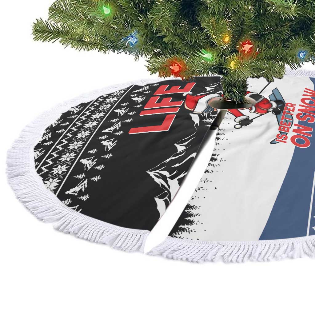 Skiing Life Is Better On Snow Christmas Tree Skirt Xmas Holiday Patterns - Wonder Print Shop