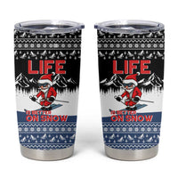 Skiing Life Is Better On Snow Christmas Tumbler Cup Xmas Holiday Patterns - Wonder Print Shop