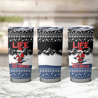 Skiing Life Is Better On Snow Christmas Tumbler Cup Xmas Holiday Patterns - Wonder Print Shop