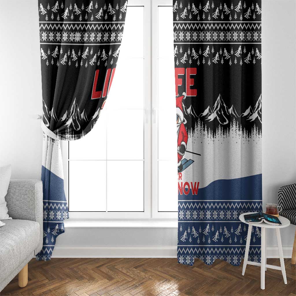 Skiing Life Is Better On Snow Christmas Window Curtain Xmas Holiday Patterns - Wonder Print Shop