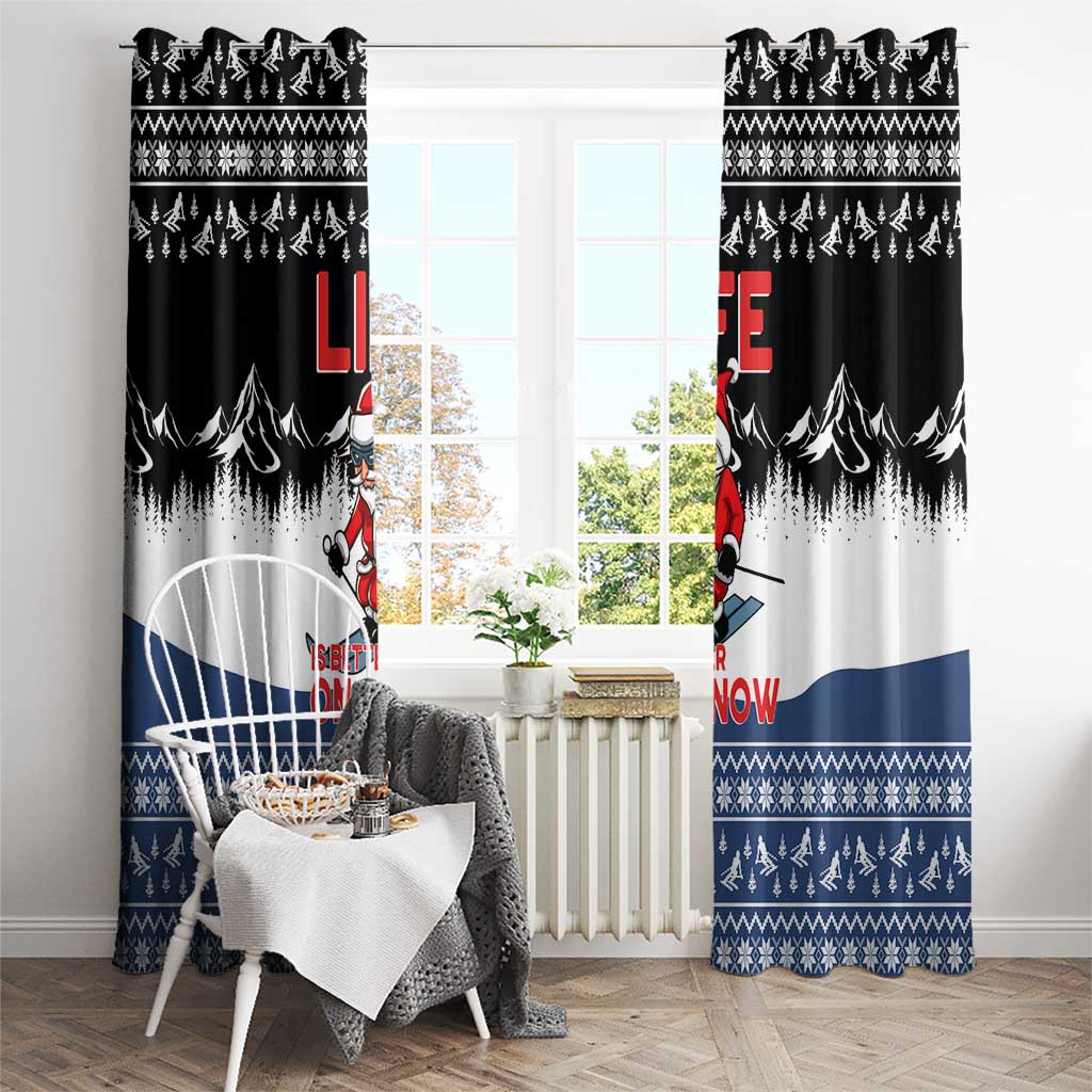 Skiing Life Is Better On Snow Christmas Window Curtain Xmas Holiday Patterns - Wonder Print Shop