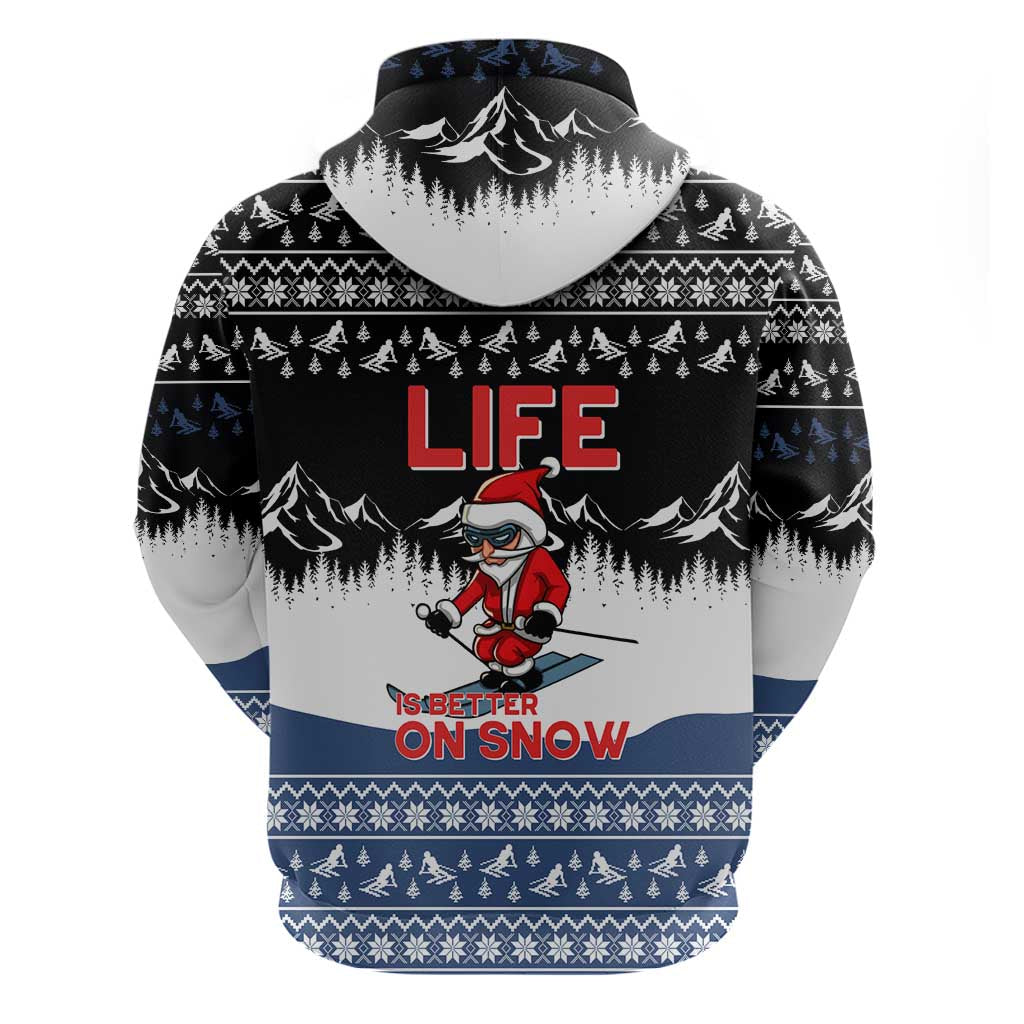 Skiing Life Is Better On Snow Christmas Zip Hoodie Xmas Holiday Patterns - Wonder Print Shop