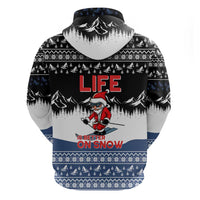 Skiing Life Is Better On Snow Christmas Zip Hoodie Xmas Holiday Patterns - Wonder Print Shop
