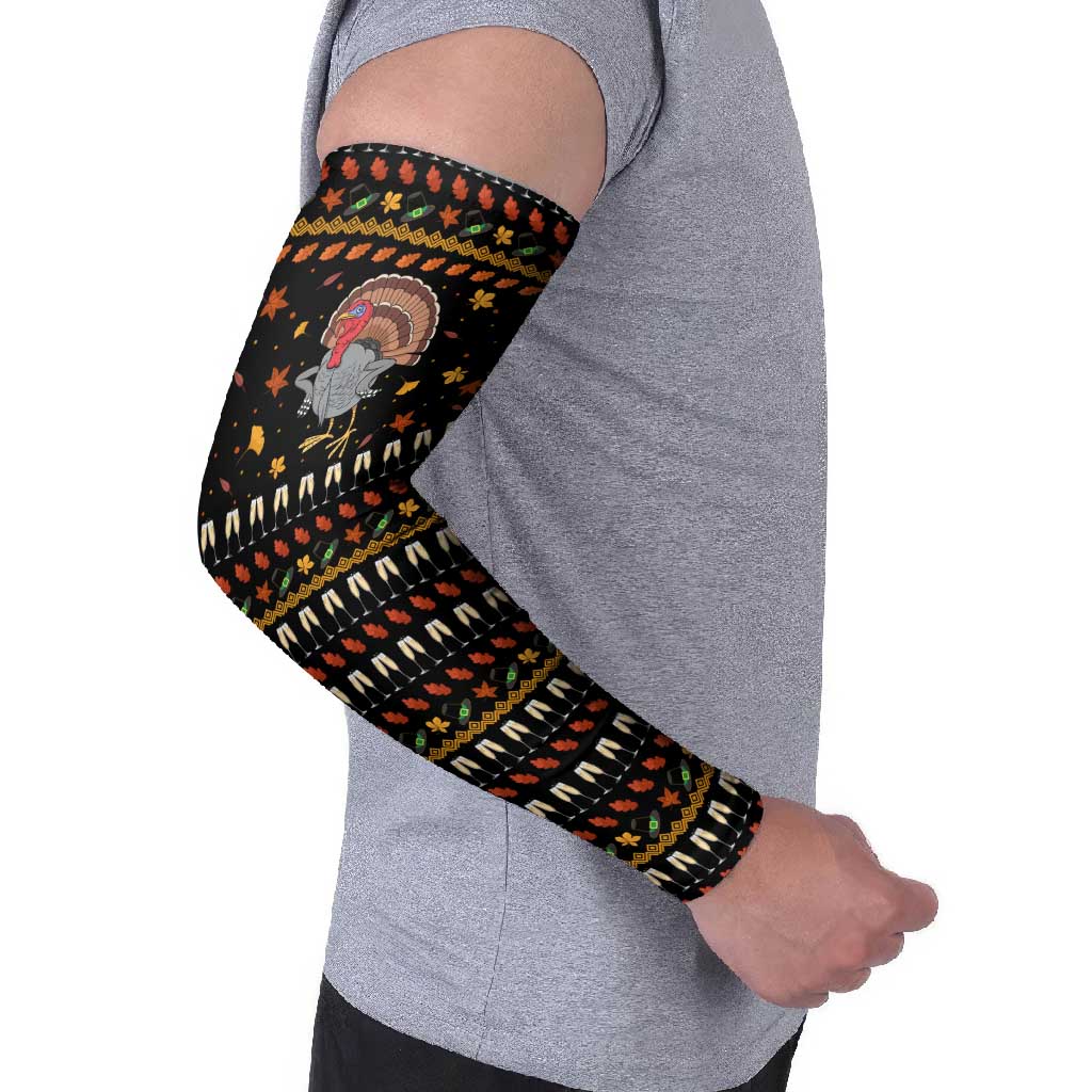 Thanksgiving Christmas Design Arm Sleeves Xmas Holiday Patterns - Wonder Print Shop