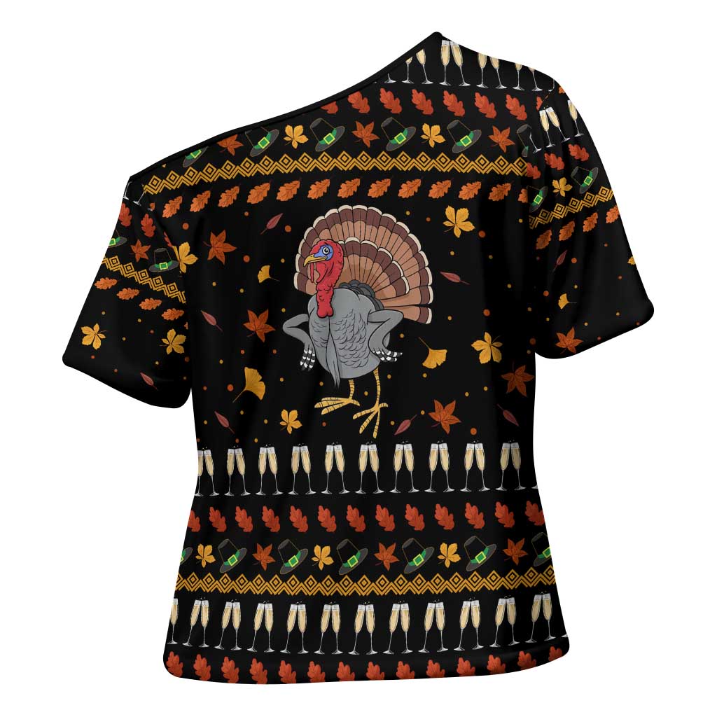Thanksgiving Christmas Design Cross Shoulder Shirt Xmas Holiday Patterns - Wonder Print Shop