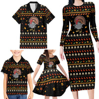 Thanksgiving Christmas Design Family Matching Long Sleeve Bodycon Dress and Hawaiian Shirt Xmas Holiday Patterns - Wonder Print Shop