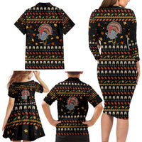 Thanksgiving Christmas Design Family Matching Long Sleeve Bodycon Dress and Hawaiian Shirt Xmas Holiday Patterns - Wonder Print Shop