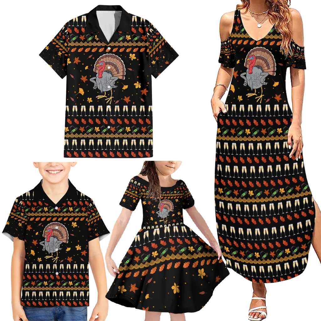 Thanksgiving Christmas Design Family Matching Summer Maxi Dress and Hawaiian Shirt Xmas Holiday Patterns - Wonder Print Shop