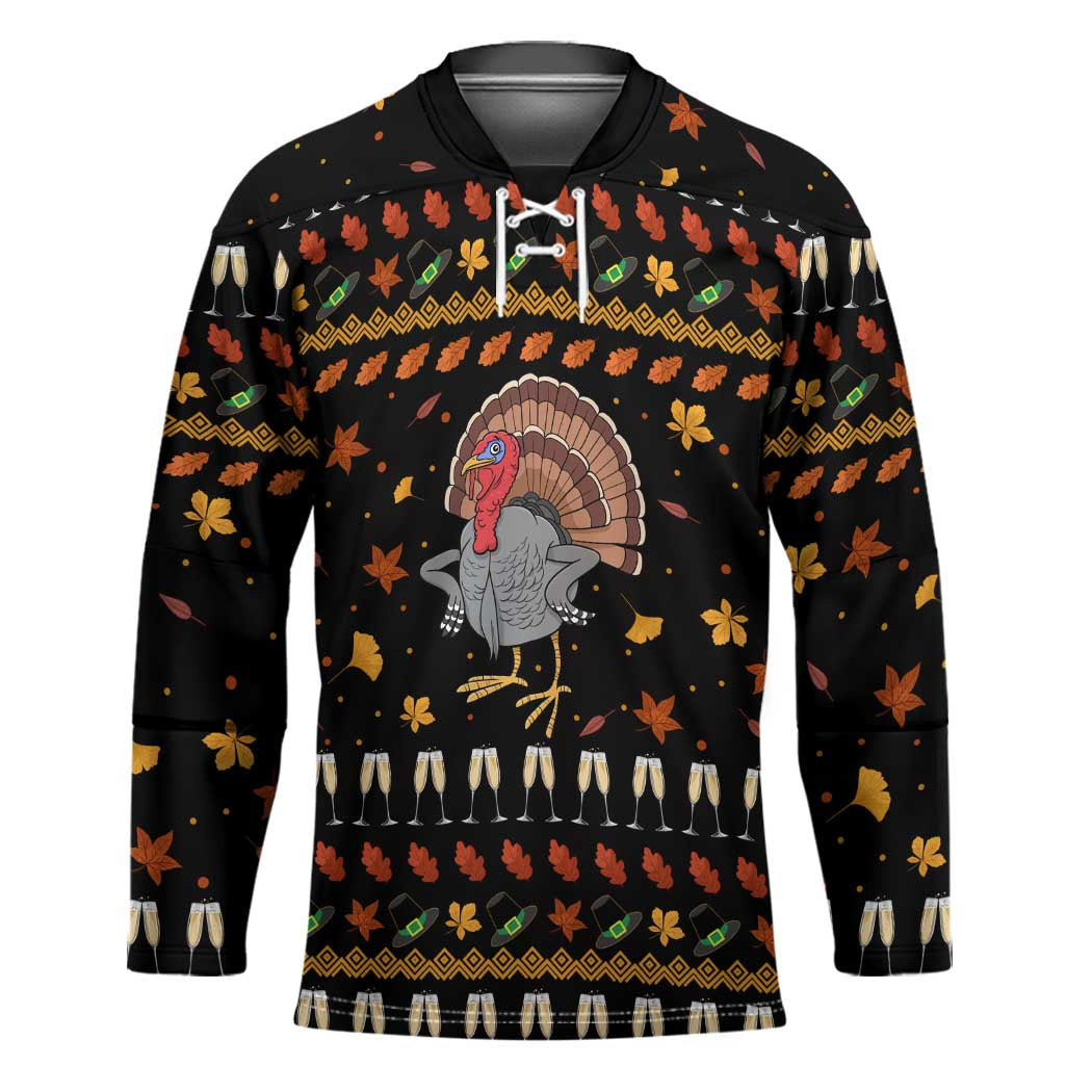 Thanksgiving Christmas Design Hockey Jersey Xmas Holiday Patterns - Wonder Print Shop