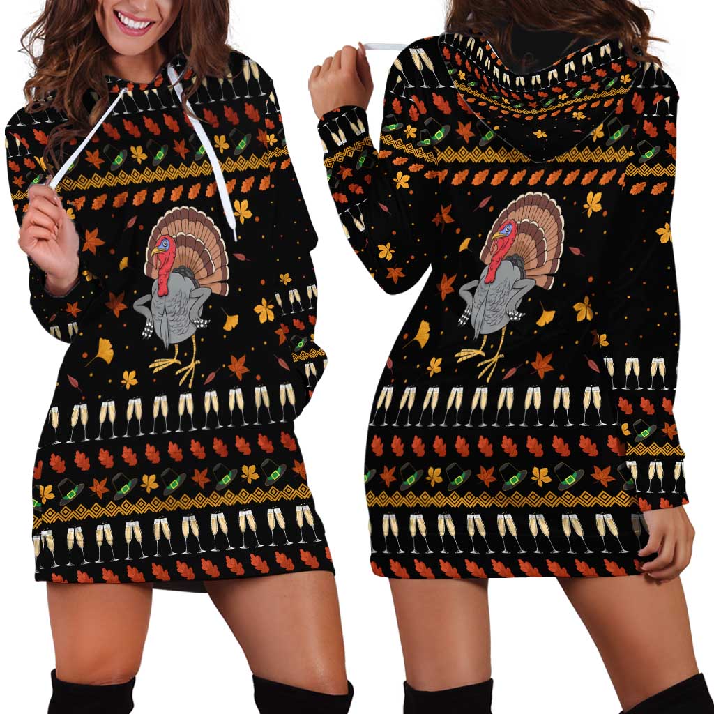 Thanksgiving Christmas Design Hoodie Dress Xmas Holiday Patterns - Wonder Print Shop