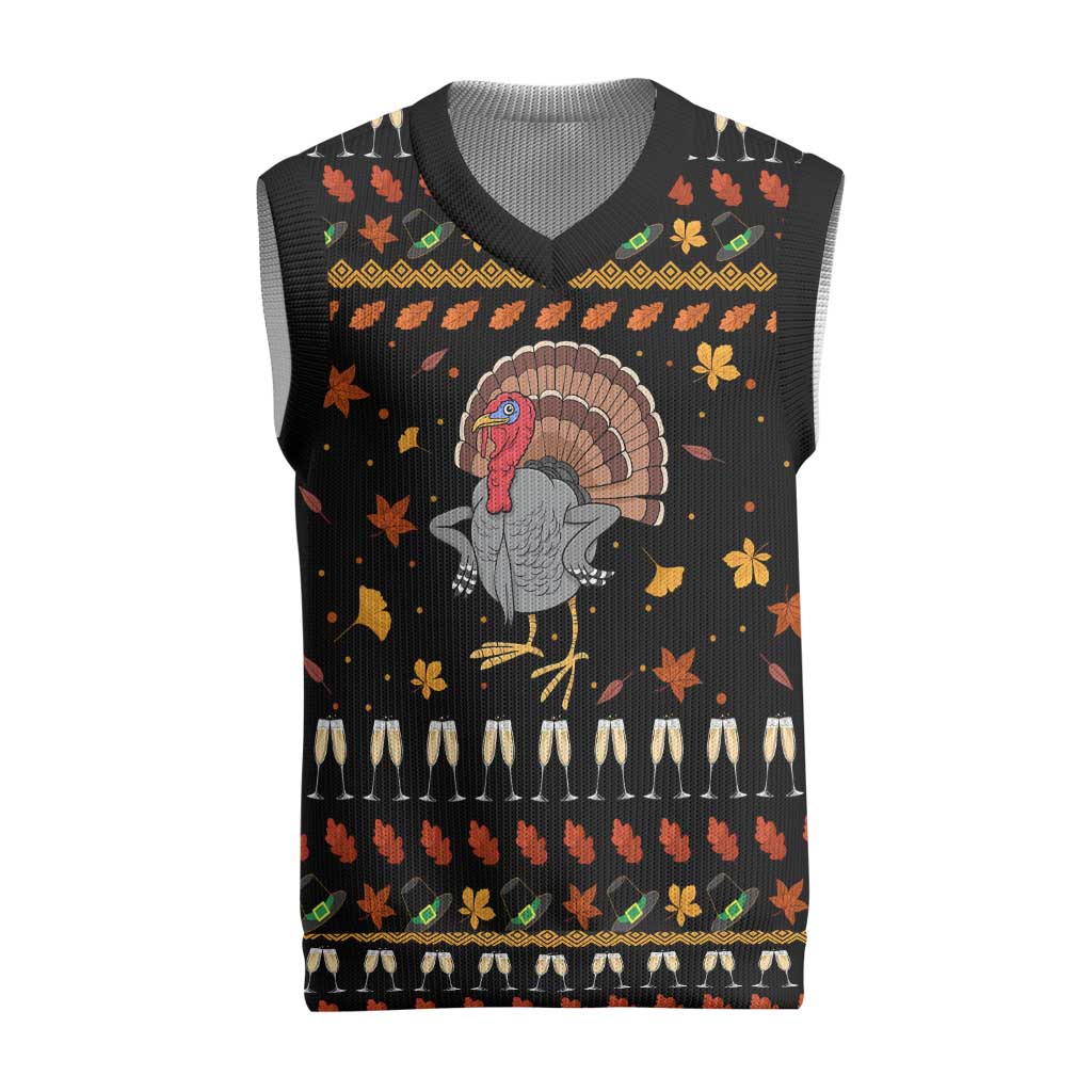 Thanksgiving Christmas Design Christmas Knitted V-Neck Vest Xmas Holiday Patterns - Wonder Print Shop