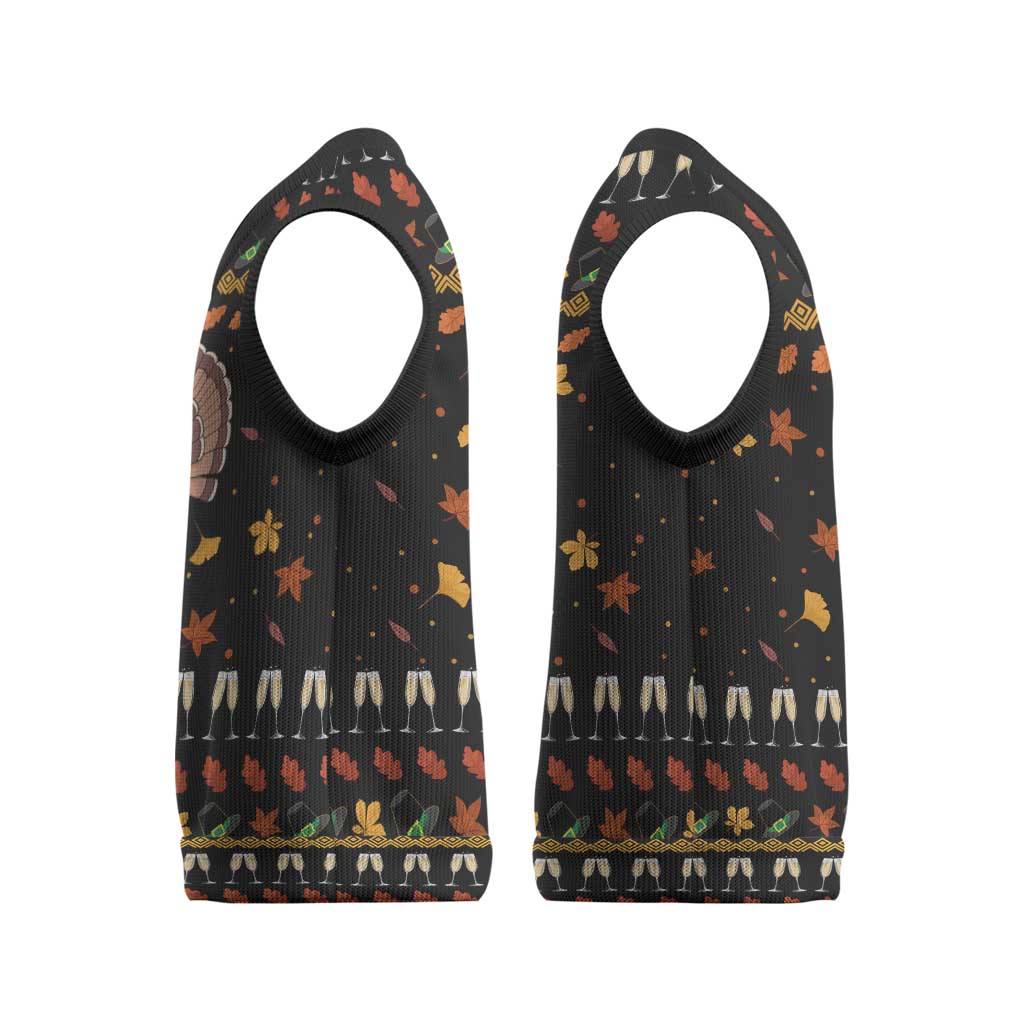 Thanksgiving Christmas Design Christmas Knitted V-Neck Vest Xmas Holiday Patterns - Wonder Print Shop