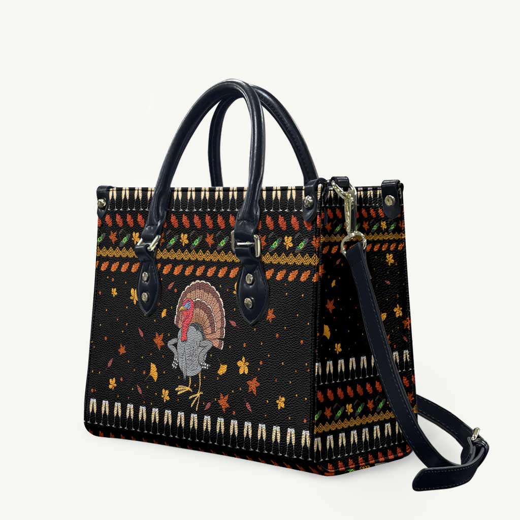 Thanksgiving Christmas Design Leather Bag Xmas Holiday Patterns - Wonder Print Shop