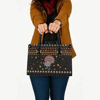 Thanksgiving Christmas Design Leather Bag Xmas Holiday Patterns - Wonder Print Shop