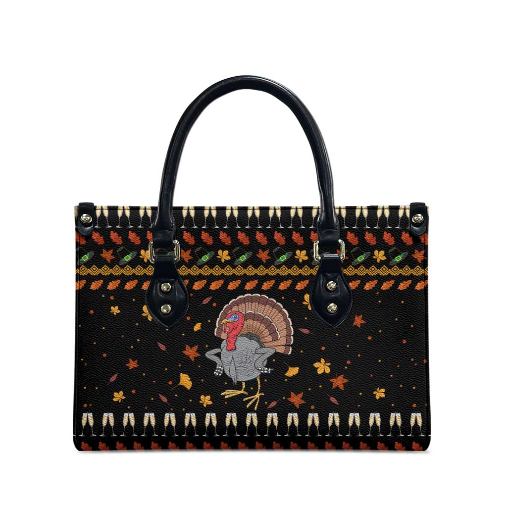 Thanksgiving Christmas Design Leather Bag Xmas Holiday Patterns - Wonder Print Shop