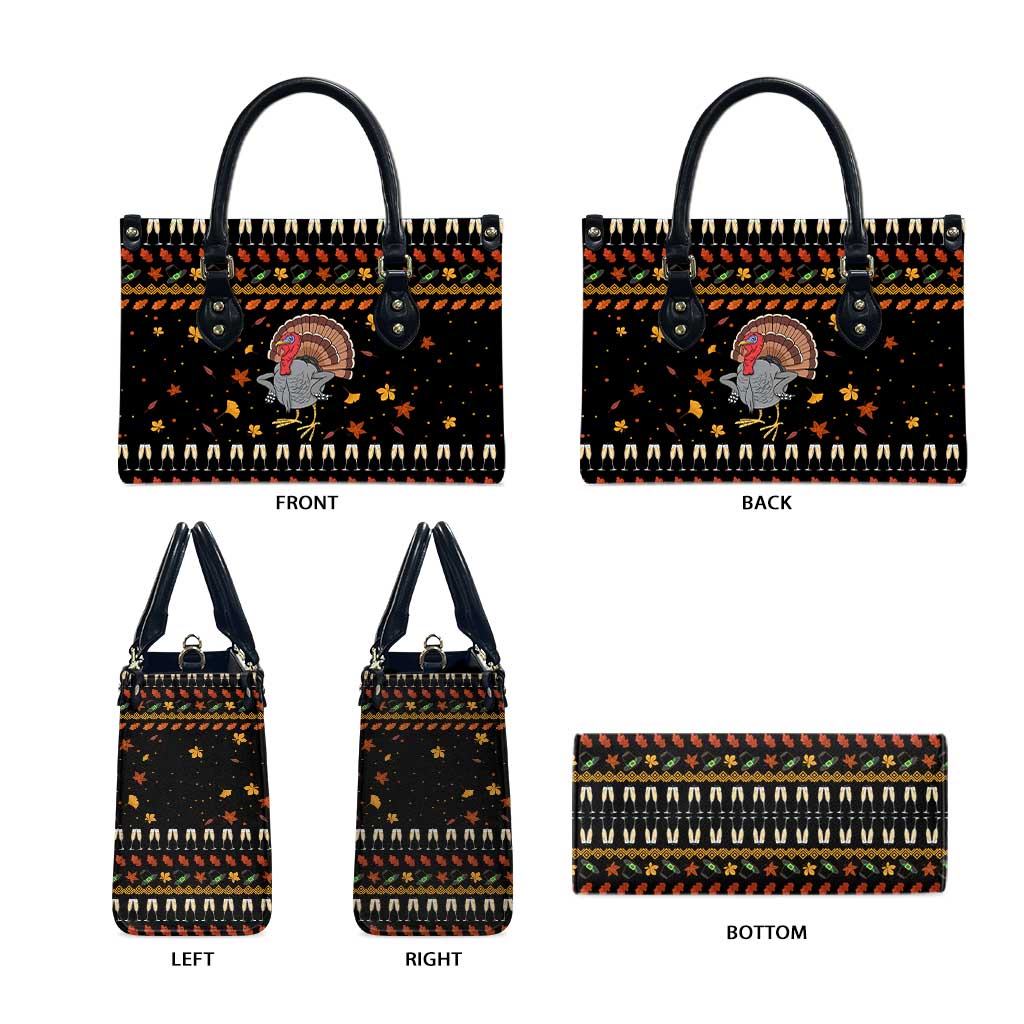 Thanksgiving Christmas Design Leather Bag Xmas Holiday Patterns - Wonder Print Shop