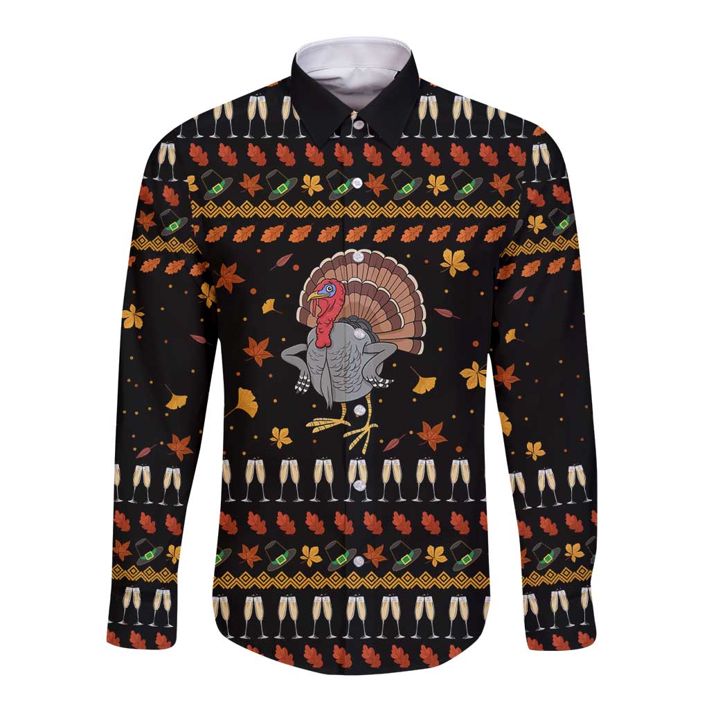 Thanksgiving Christmas Design Long Sleeve Button Shirt Xmas Holiday Patterns - Wonder Print Shop