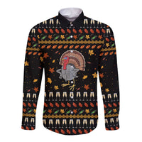 Thanksgiving Christmas Design Long Sleeve Button Shirt Xmas Holiday Patterns - Wonder Print Shop
