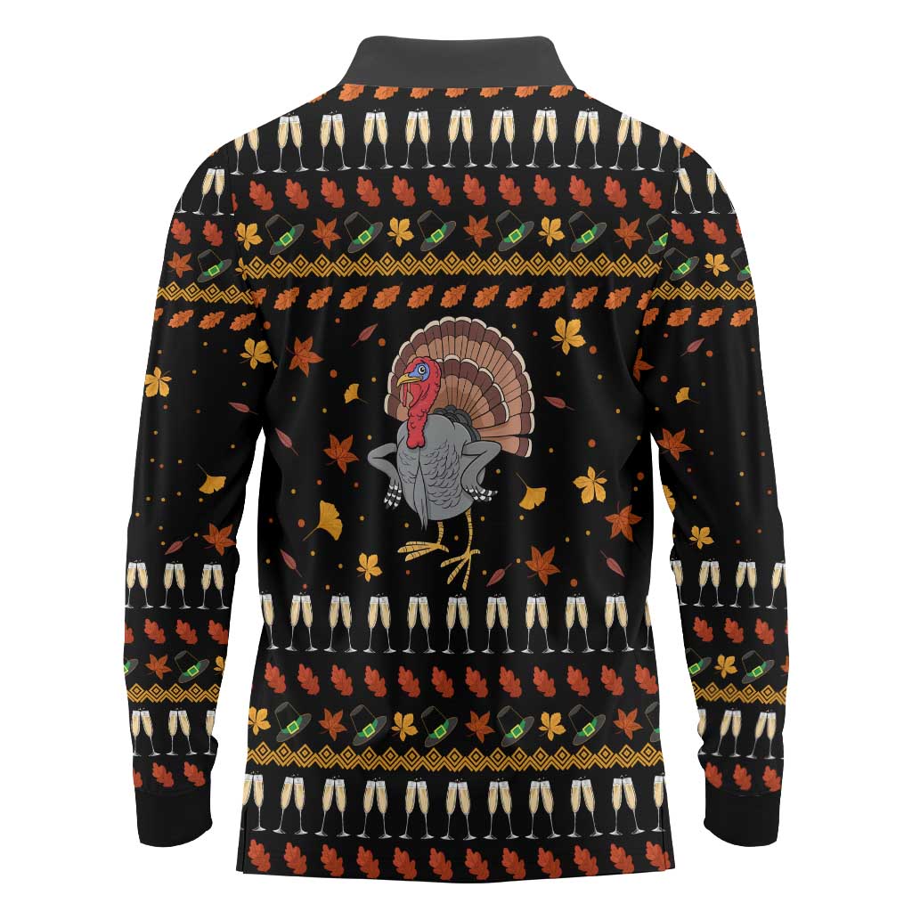 Thanksgiving Christmas Design Long Sleeve Polo Shirt Xmas Holiday Patterns - Wonder Print Shop