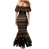 Thanksgiving Christmas Design Mermaid Dress Xmas Holiday Patterns - Wonder Print Shop