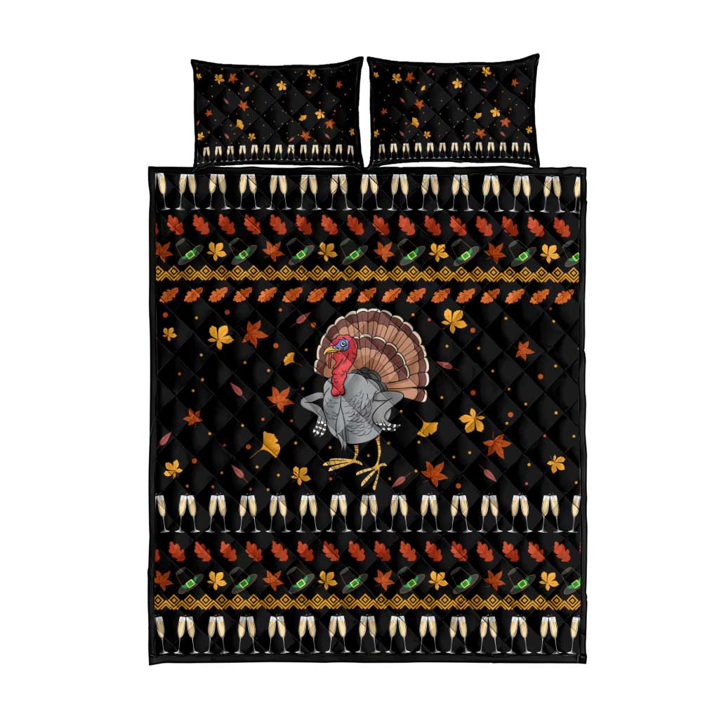Thanksgiving Christmas Design Quilt Bed Set Xmas Holiday Patterns - Wonder Print Shop