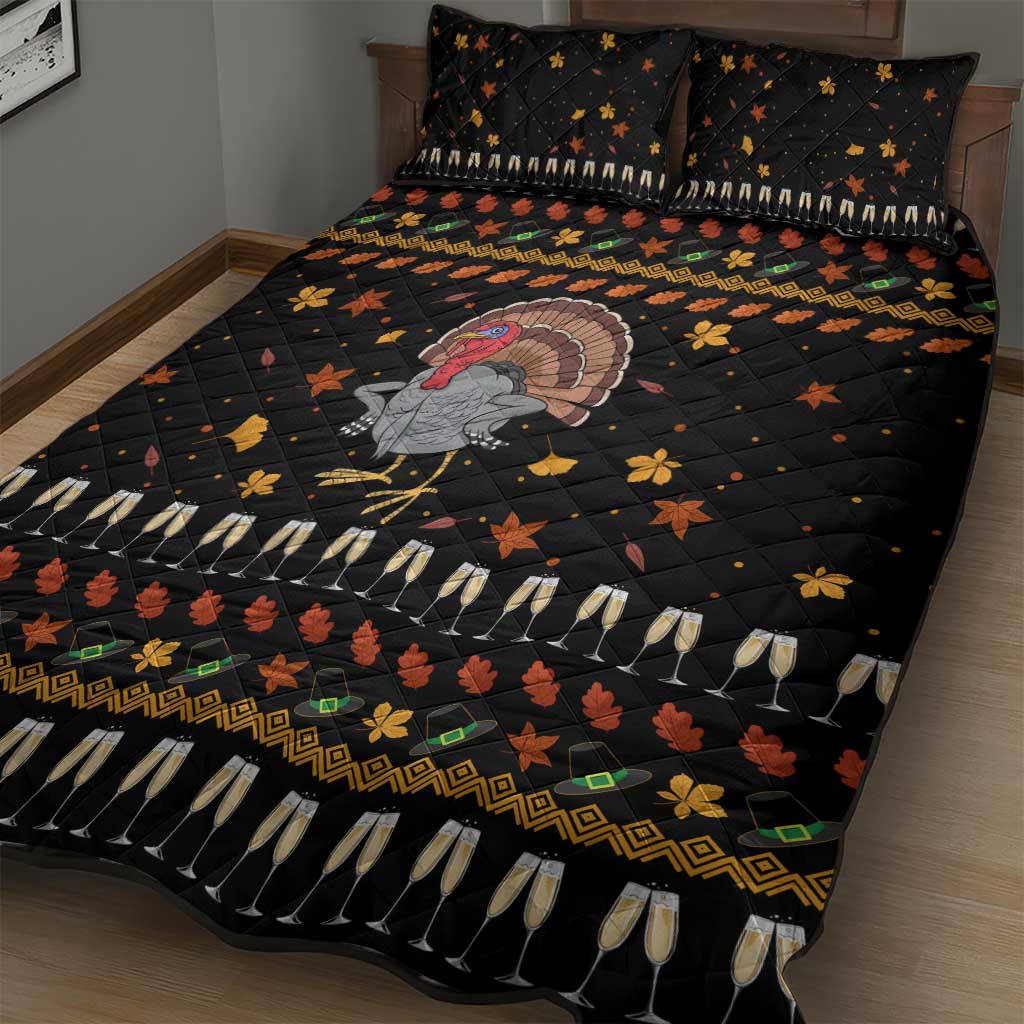 Thanksgiving Christmas Design Quilt Bed Set Xmas Holiday Patterns - Wonder Print Shop