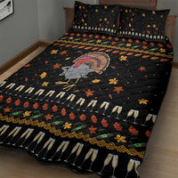 Thanksgiving Christmas Design Quilt Bed Set Xmas Holiday Patterns - Wonder Print Shop