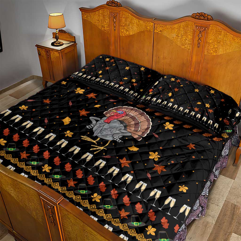 Thanksgiving Christmas Design Quilt Bed Set Xmas Holiday Patterns - Wonder Print Shop