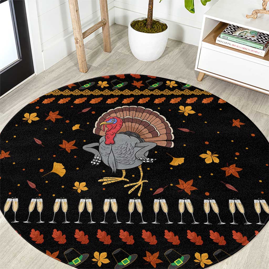 Thanksgiving Christmas Design Round Carpet Xmas Holiday Patterns - Wonder Print Shop