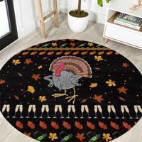 Thanksgiving Christmas Design Round Carpet Xmas Holiday Patterns - Wonder Print Shop