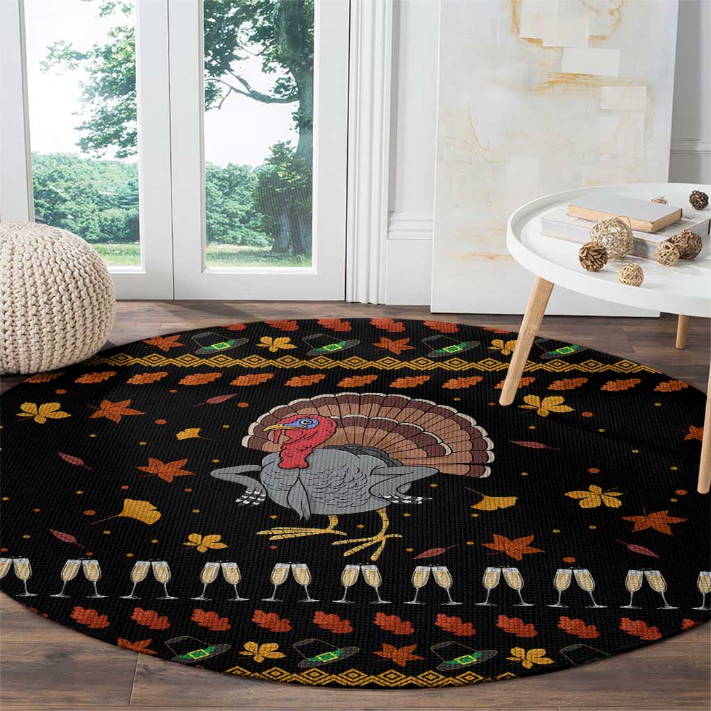 Thanksgiving Christmas Design Round Carpet Xmas Holiday Patterns - Wonder Print Shop