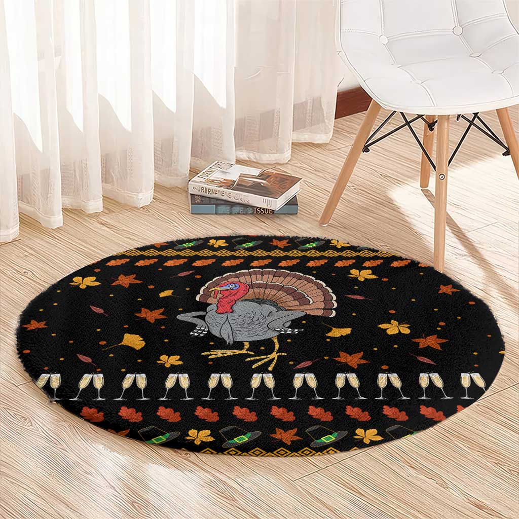 Thanksgiving Christmas Design Round Carpet Xmas Holiday Patterns - Wonder Print Shop