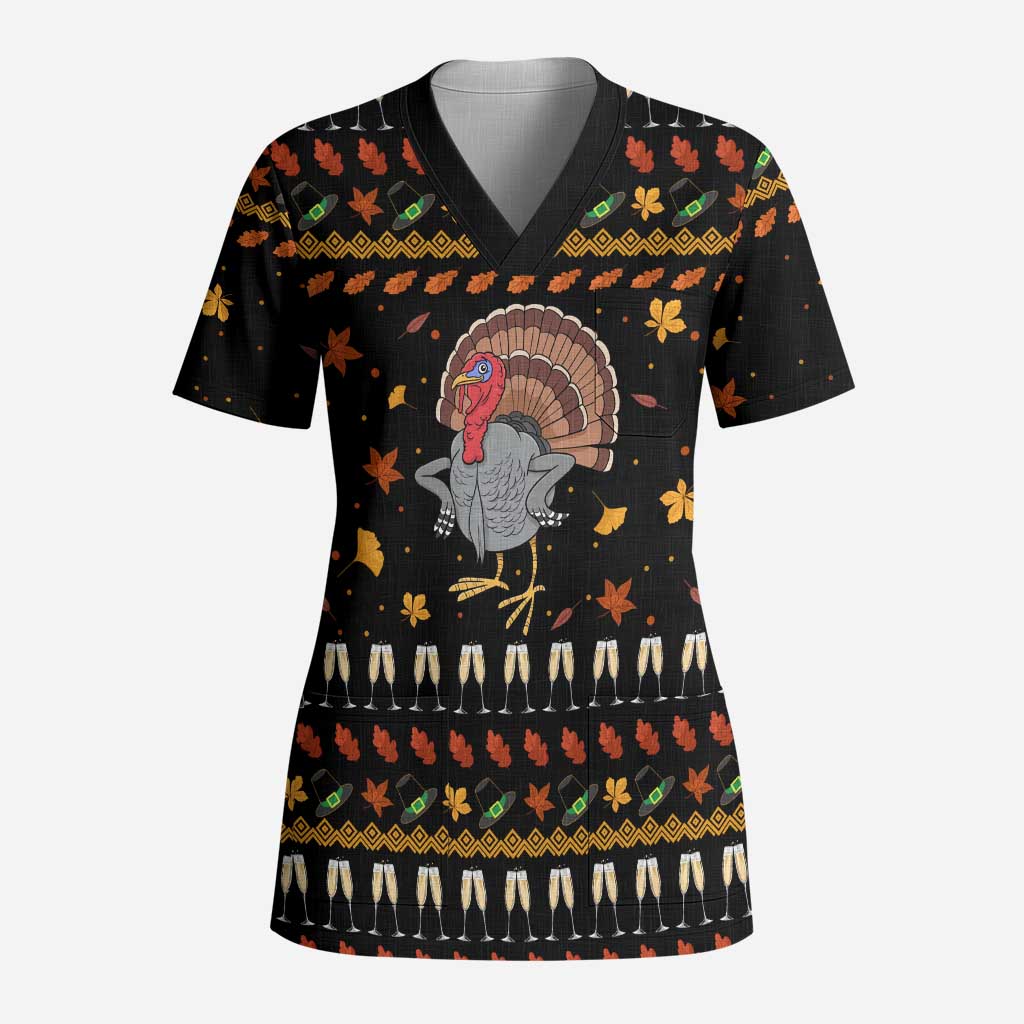 Thanksgiving Christmas Design Scrub Top Xmas Holiday Patterns - Wonder Print Shop