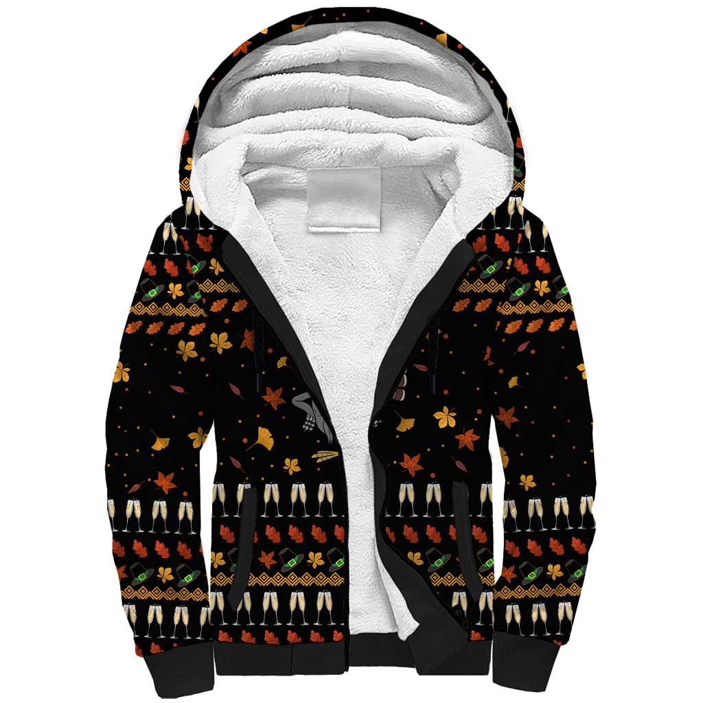Thanksgiving Christmas Design Sherpa Hoodie Xmas Holiday Patterns - undefined