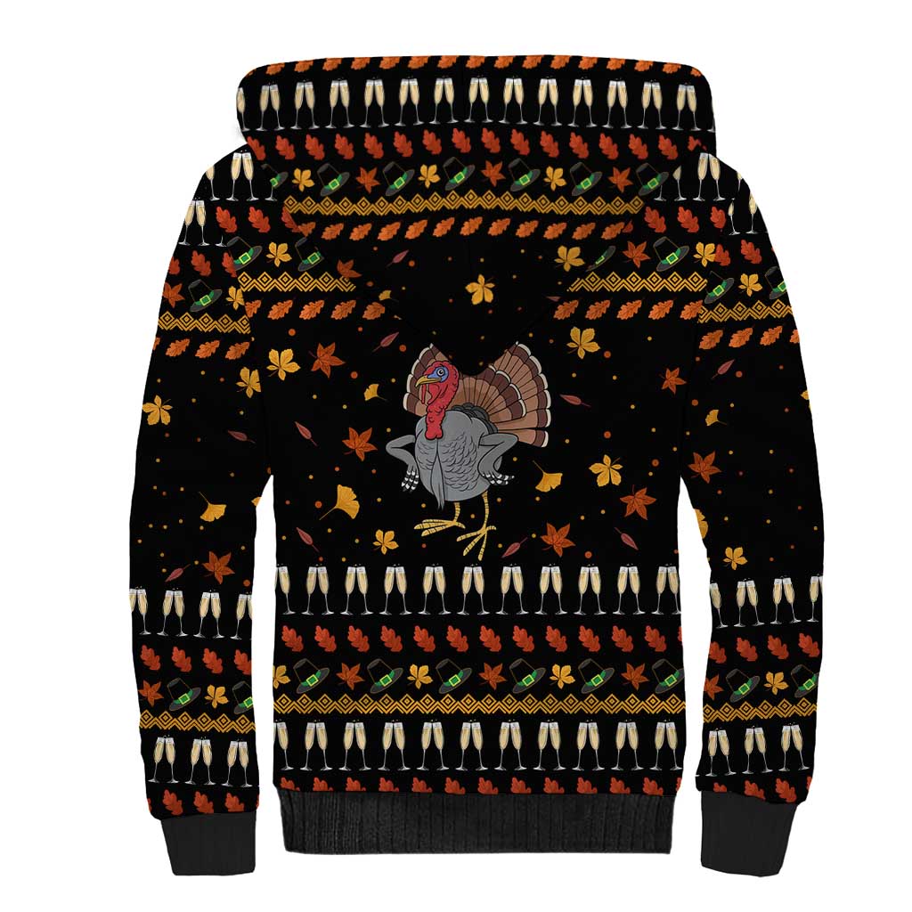 Thanksgiving Christmas Design Sherpa Hoodie Xmas Holiday Patterns - undefined