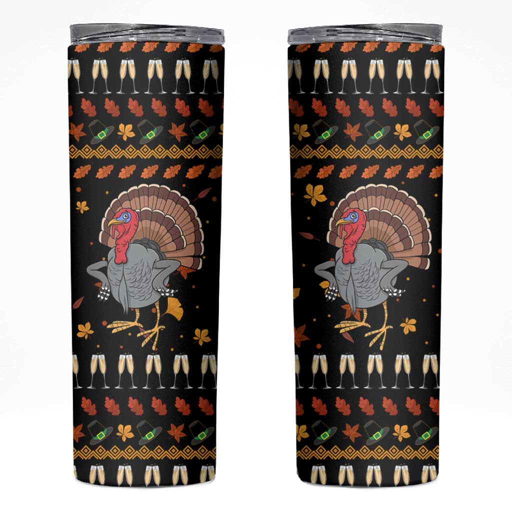 Thanksgiving Christmas Design Skinny Tumbler Xmas Holiday Patterns - Wonder Print Shop