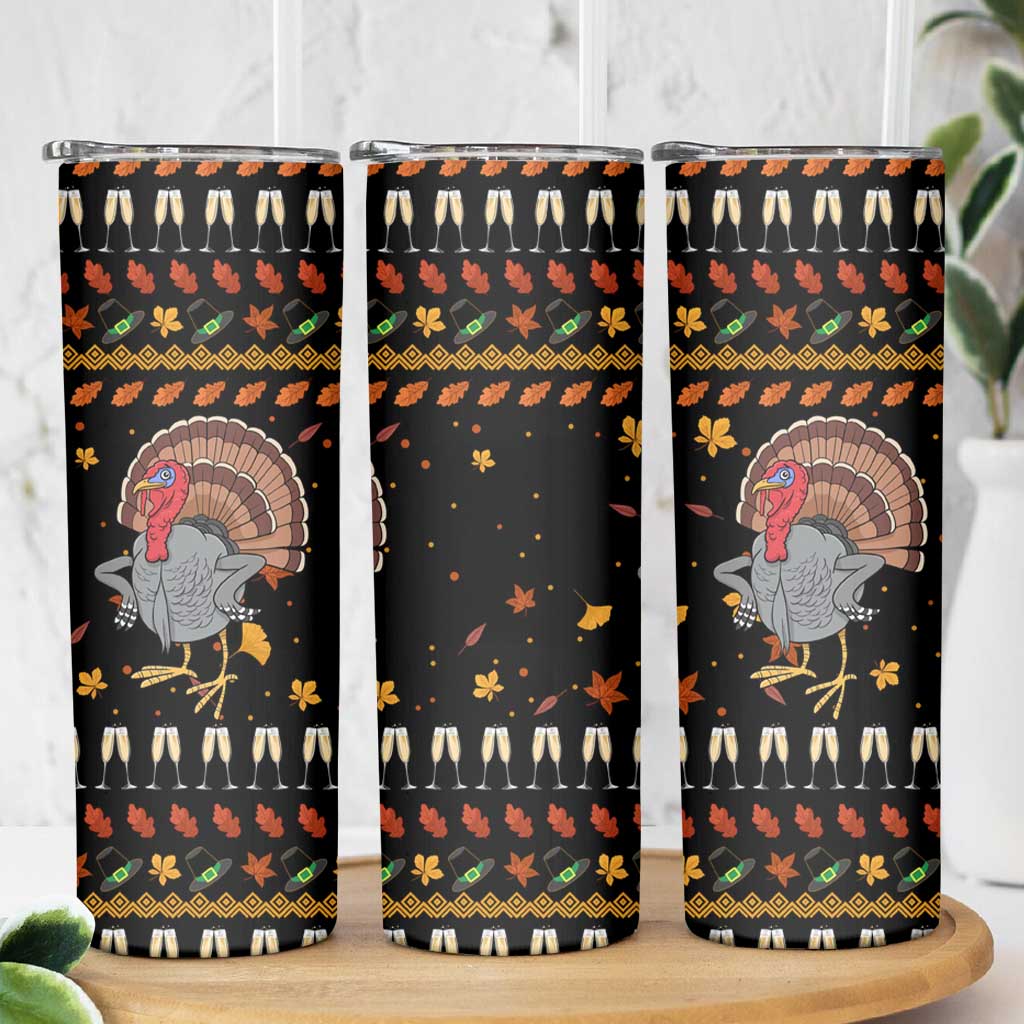Thanksgiving Christmas Design Skinny Tumbler Xmas Holiday Patterns - Wonder Print Shop