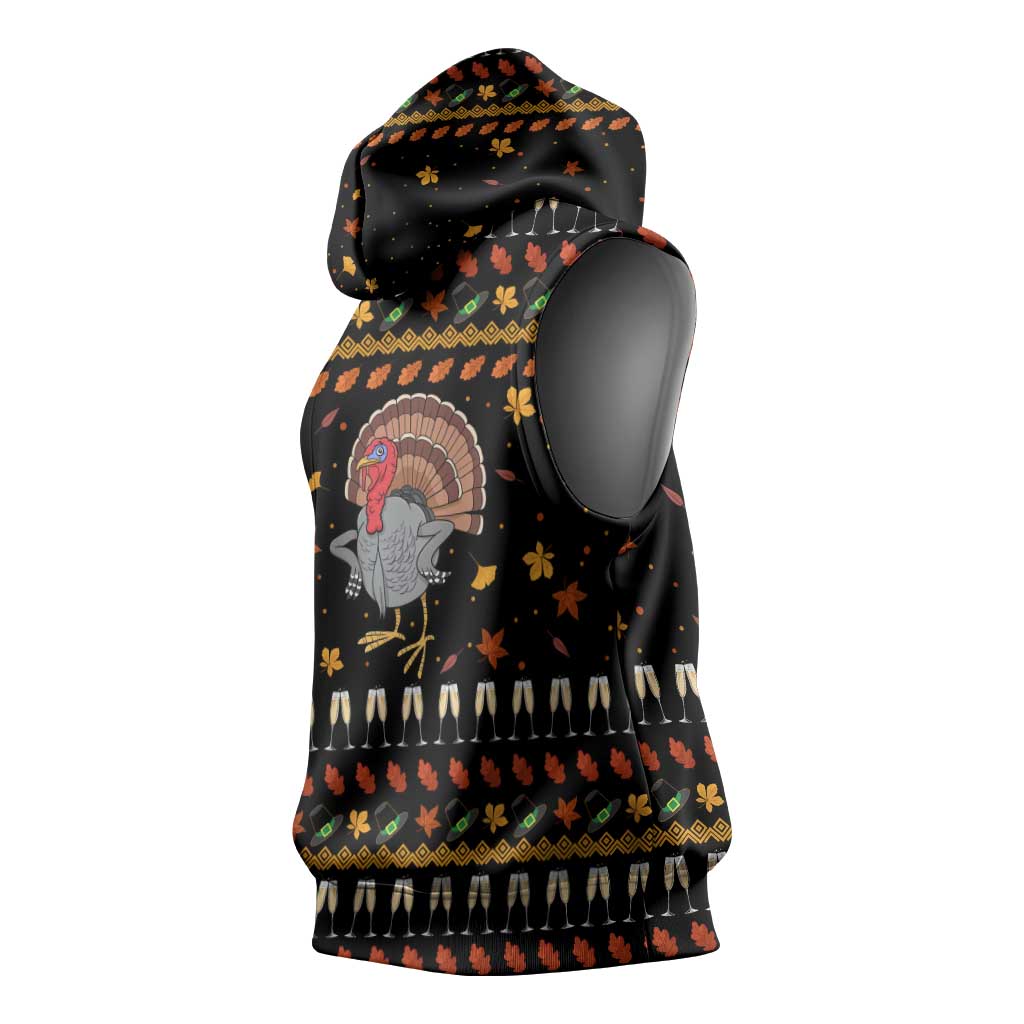 Thanksgiving Christmas Design Sleeveless Hoodie Xmas Holiday Patterns - Wonder Print Shop