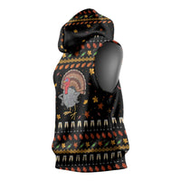 Thanksgiving Christmas Design Sleeveless Hoodie Xmas Holiday Patterns - Wonder Print Shop