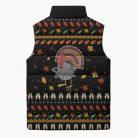 Thanksgiving Christmas Design Sleeveless Puffer Jacket Xmas Holiday Patterns - Wonder Print Shop